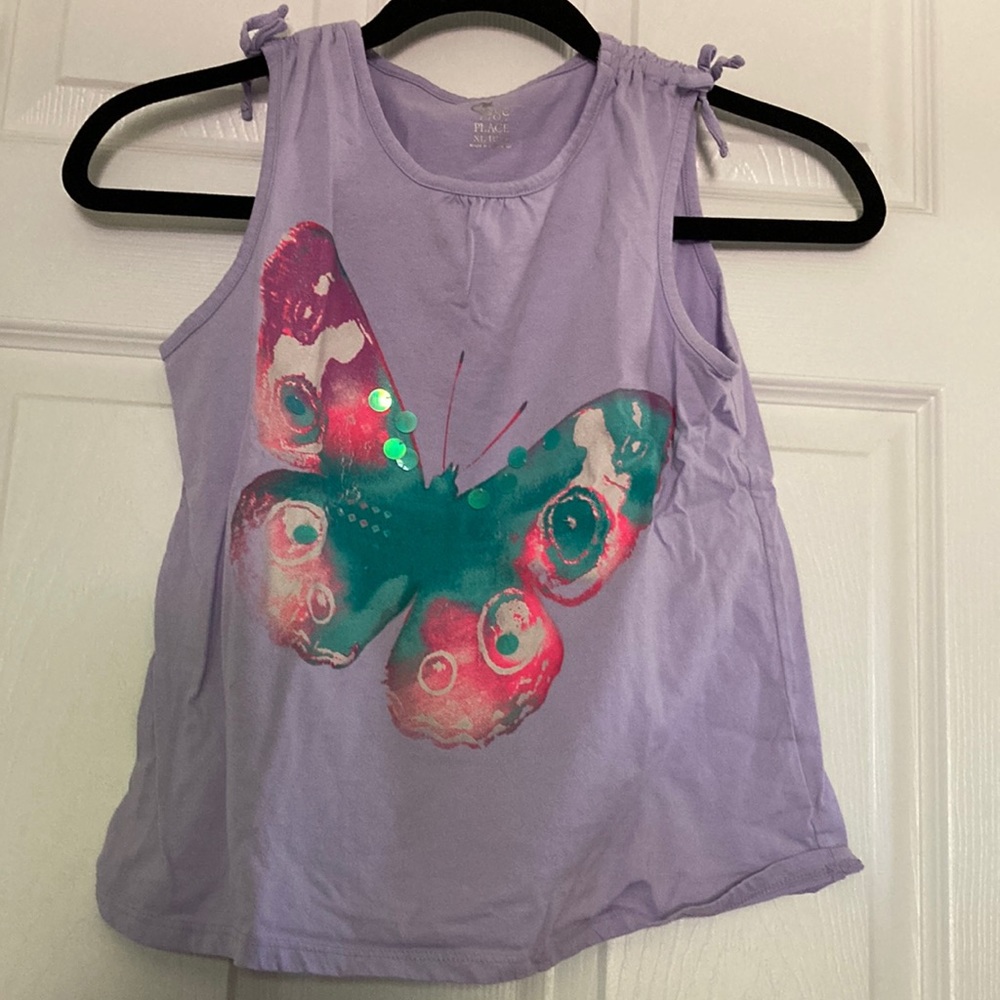 Children’s Place Purple Tank Top With Butterfly | Size XL 14 (kids)